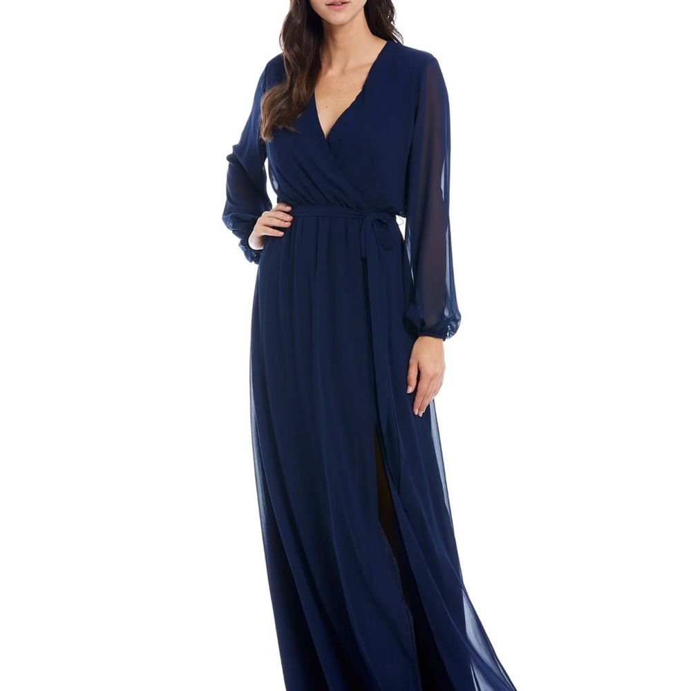Marina Size 2 Navy Chiffon Gown